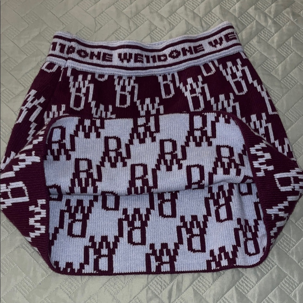 We11Done Maroon Patterned Mini Skirt - Picture 5 of 9
